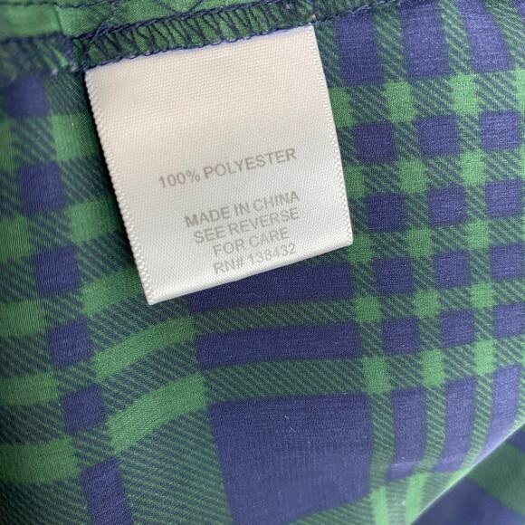 ModCloth Fervour Navy Green Tartan Plaid Sleeveless Blouse Small Holiday - Picture 7 of 7